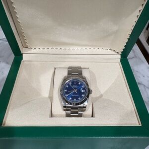 Silver & Blue Watch w Blue Dial and Silver Bracelet-NEW